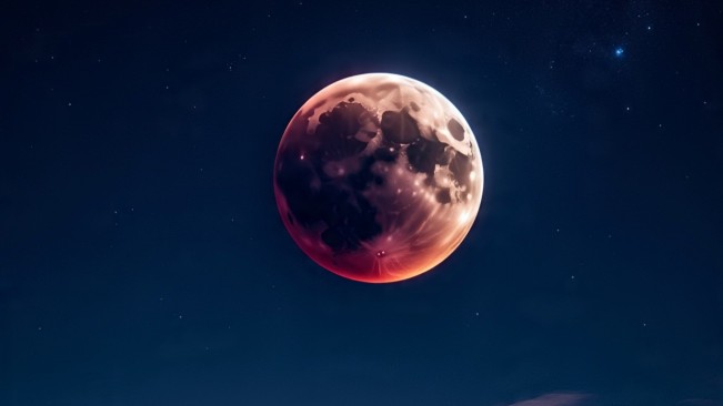 Ilustrasi gerhana bulan. (Meta AI)